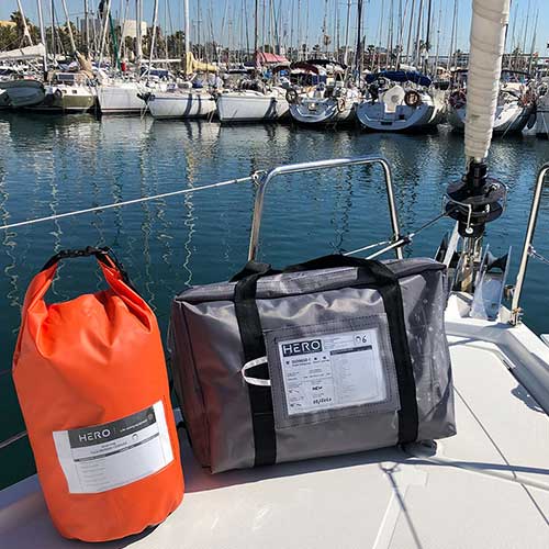 Sac étanche grab bag de survie 4Water avec radeau hauturier en sac