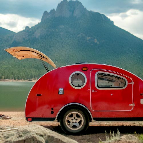 Tear drop trailer avec hublot
