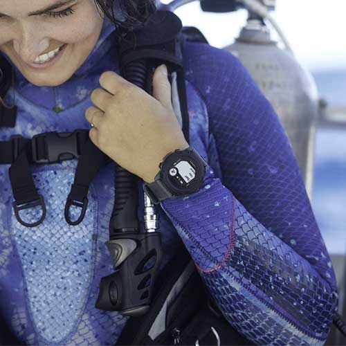 Fonction plongée de la montre de plongée connectée GPS Descent G1 Garmin Grise