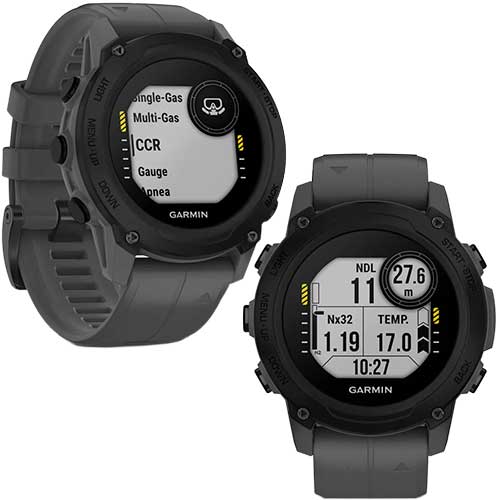 Modes de plongée et fonctionnalités de la montre de plongée connectée GPS Descent G1 Garmin Grise
