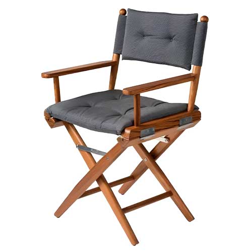 Chaise réalisateur teck gris deluxe