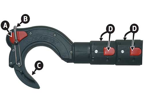 Caractéristiques de la gaffe télescopique Hook & Moor