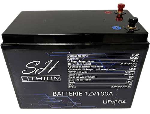 Batterie monobloc lithium LifeP04 SH-Lithium pour alimenter moteur électrique 