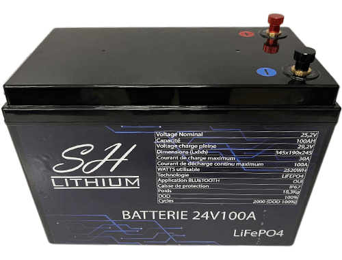 Batterie monobloc lithium LifeP04 SH-Lithium pour alimenter moteur électrique 