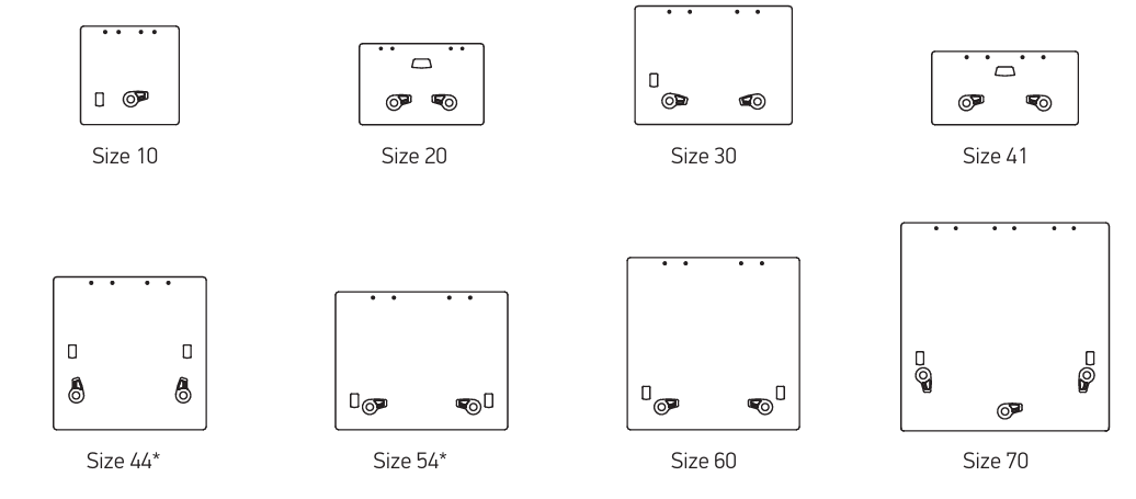 Tailles et formes des panneaux de pont Lewmar Flush
