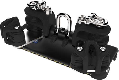 Chariot Lewmar HTX T1 à billes Torlon avec manille, réas doubles, ringot et taquet